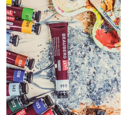 Краски масляные художественные BRAUBERG ART PREMIERE, 18 цв. по 22 мл, в тубах, 191459