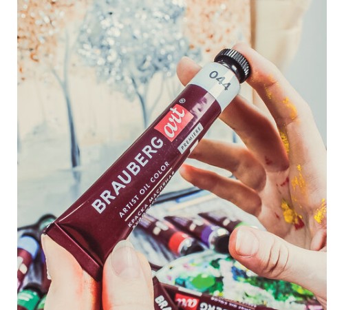 Краски масляные художественные BRAUBERG ART PREMIERE, 24 цв. по 22 мл, в тубах, 191460