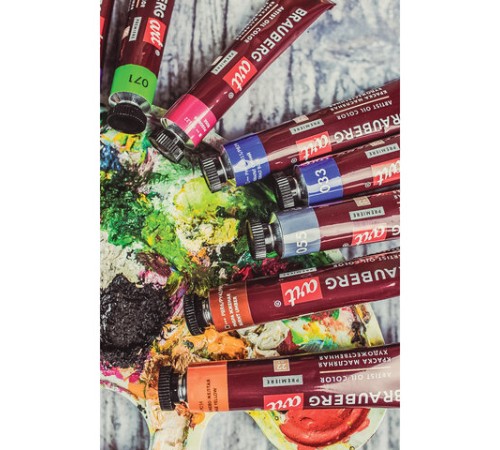 Краски масляные художественные BRAUBERG ART PREMIERE, 24 цв. по 22 мл, в тубах, 191460