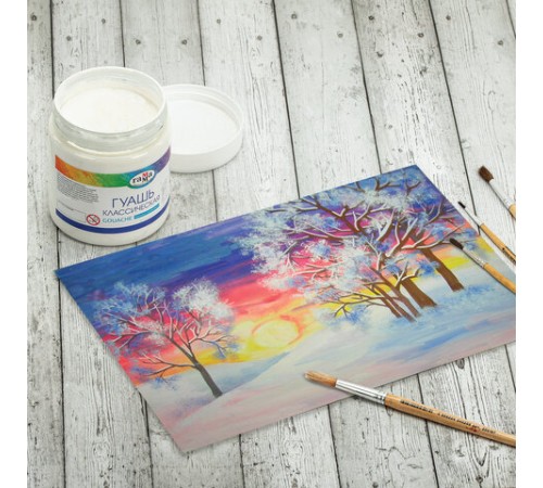 Гуашь 1 шт. ГАММА классическая 500 мл, белила титановые, 221060501