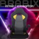 Кресло компьютерное BRABIX "Skill GM-005", откидные подлокотники, экокожа, черное/желтое, 532494