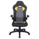 Кресло компьютерное BRABIX "Skill GM-005", откидные подлокотники, экокожа, черное/желтое, 532494