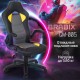 Кресло компьютерное BRABIX "Skill GM-005", откидные подлокотники, экокожа, черное/желтое, 532494