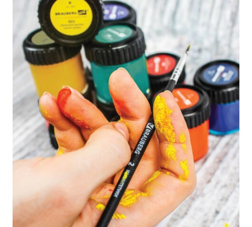 Гуашь художественная BRAUBERG ART CLASSIC, НАБОР 12 цветов в баночках по 22 мл, 191585