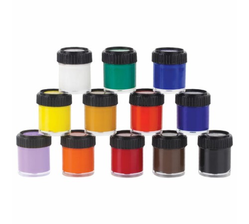 Гуашь художественная BRAUBERG ART CLASSIC, НАБОР 12 цветов в баночках по 22 мл, 191585