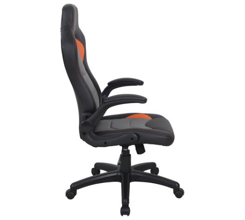 Кресло компьютерное BRABIX "Skill GM-005", откидные подлокотники, экокожа, черное/оранжевое, 532495 Кресло компьютерное BRABIX "Skill GM-005", откидные подлокотники, экокожа, черное/оранжевое, 532495