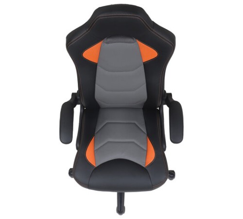 Кресло компьютерное BRABIX "Skill GM-005", откидные подлокотники, экокожа, черное/оранжевое, 532495 Кресло компьютерное BRABIX "Skill GM-005", откидные подлокотники, экокожа, черное/оранжевое, 532495
