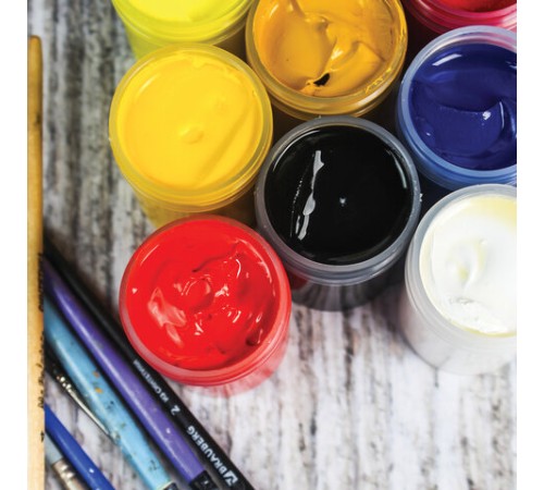 Гуашь художественная BRAUBERG ART CLASSIC, НАБОР 12 цветов в баночках по 40 мл, 191586