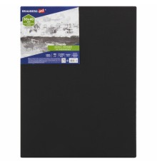 Холст на подрамнике черный BRAUBERG ART CLASSIC, 30х40см, 380г/м, хлопок, мелкое зерно, 191650