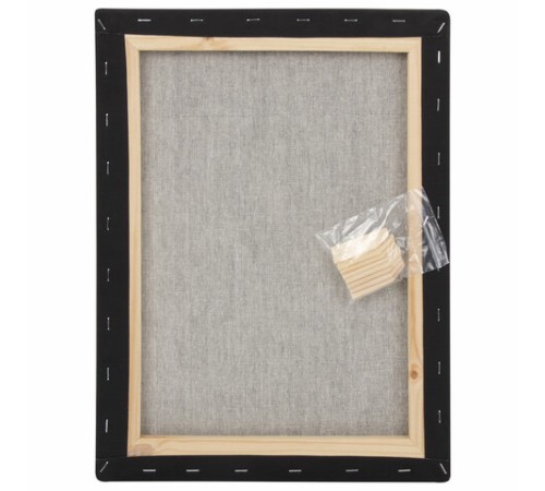 Холст на подрамнике черный BRAUBERG ART CLASSIC, 30х40см, 380г/м, хлопок, мелкое зерно, 191650