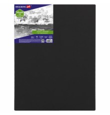 Холст на подрамнике черный BRAUBERG ART CLASSIC, 50х60см, 380 г/м, хлопок, мелкое зерно, 191652
