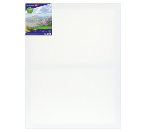 Холст на подрамнике BRAUBERG ART CLASSIC, 60х80 см, 420 г/м2, 45% хлопок 55% лен, среднее зерно, 191660