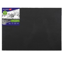 Холст черный на картоне (МДФ), 25х35 см, грунт, хлопок, мелкое зерно, BRAUBERG ART CLASSIC, 191678