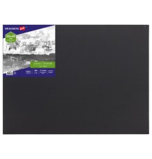 Холст черный на картоне (МДФ), 30х40 см, грунт, хлопок, мелкое зерно, BRAUBERG ART CLASSIC, 191679