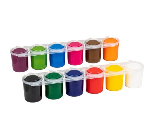 Краски акриловые по ткани ОСТРОВ СОКРОВИЩ 12 цветов по 25 мл, 191694