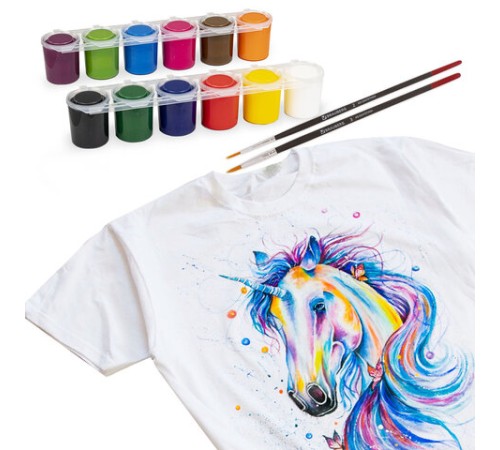 Краски акриловые по ткани ОСТРОВ СОКРОВИЩ 12 цветов по 25 мл, 191694