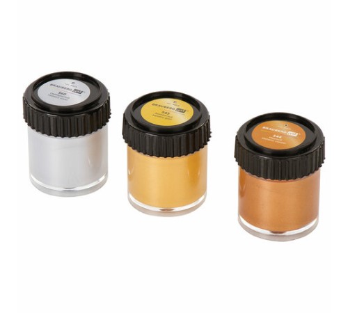 Краски акриловые художественные BRAUBERG ART CLASSIC, НАБОР 3 шт, МЕТАЛЛИК, в банках 22 мл, 191716