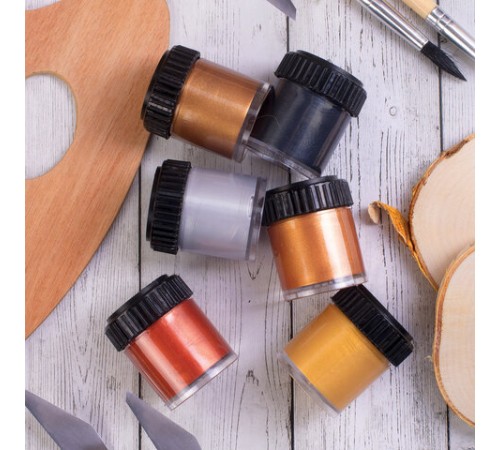 Краски акриловые художественные металлические цвета BRAUBERG ART CLASSIC, НАБОР 6 шт*22мл, 191717