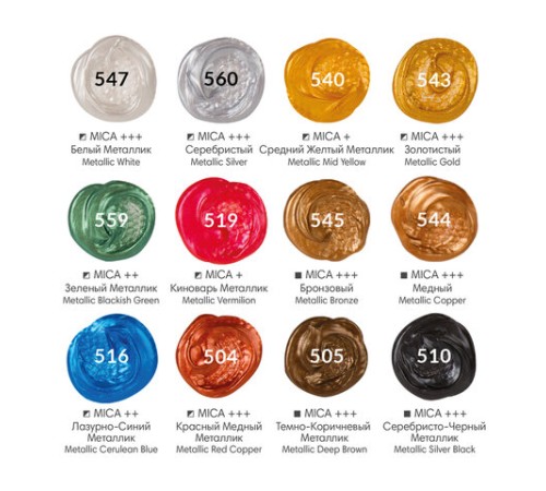 Краски акриловые художественные металлик BRAUBERG ART CLASSIC, НАБОР 12 шт, в тубах 12 мл, 191719