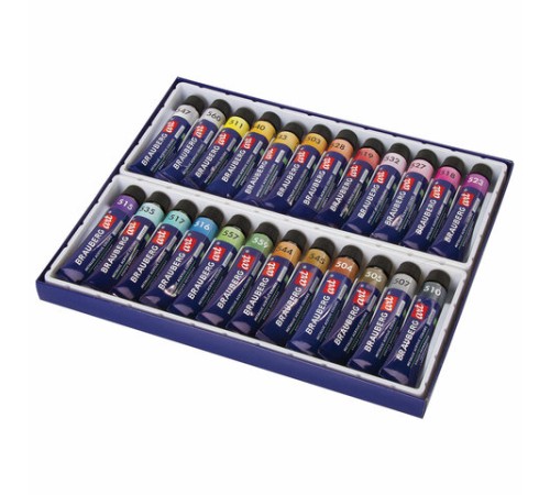 Краски акриловые художественные металлик BRAUBERG ART CLASSIC, НАБОР 24 шт, в тубах 12 мл, 191720