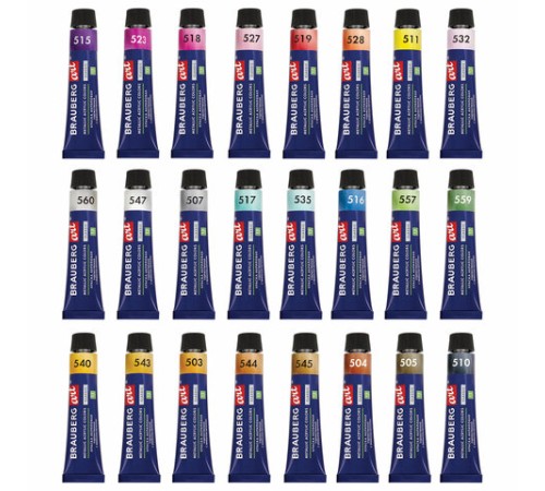 Краски акриловые художественные металлик BRAUBERG ART CLASSIC, НАБОР 24 шт, в тубах 12 мл, 191720