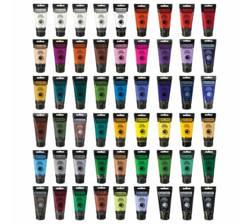 Краски акриловые художественные BRAUBERG ART CLASSIC, НАБОР 54 шт, 49 цветов, в тубах 75 мл, 191724