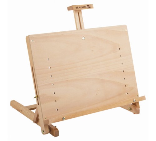 Мольберт настольный BRAUBERG ART CLASSIC, регулируемый верхний держатель, 50х37х39 см, бук, 191756