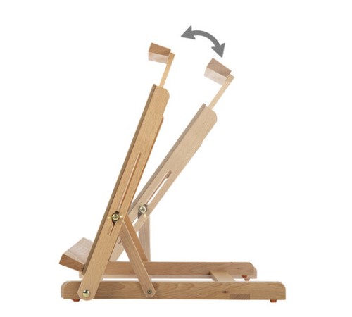 Мольберт настольный BRAUBERG ART CLASSIC, регулируемый верхний держатель, 50х37х39 см, бук, 191756