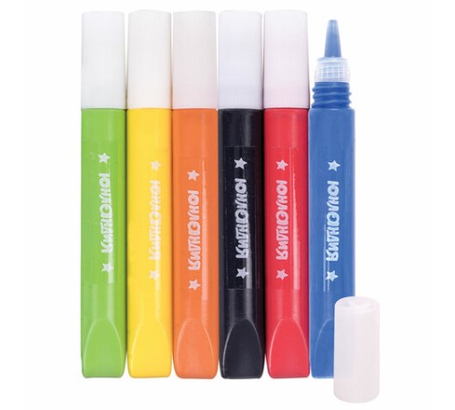 Краски витражные ЮНЛАНДИЯ, 6 ярких цветов, 6 туб по 10,5 мл, шаблоны, 191758