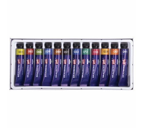 Акварель художественная в тубах НАБОР 12 цветов по 12 мл, BRAUBERG ART CLASSIC, 191764