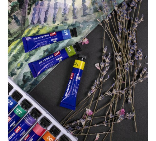 Акварель художественная в тубах НАБОР 12 цветов по 12 мл, BRAUBERG ART CLASSIC, 191764