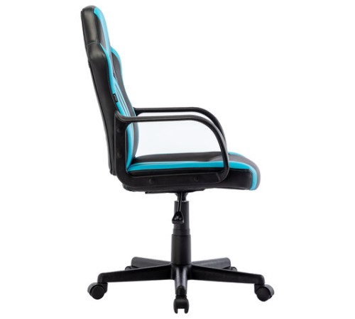 Кресло компьютерное BRABIX "Stripe GM-202", экокожа, черное/голубое, 532509 Кресло компьютерное BRABIX "Stripe GM-202", экокожа, черное/голубое, 532509