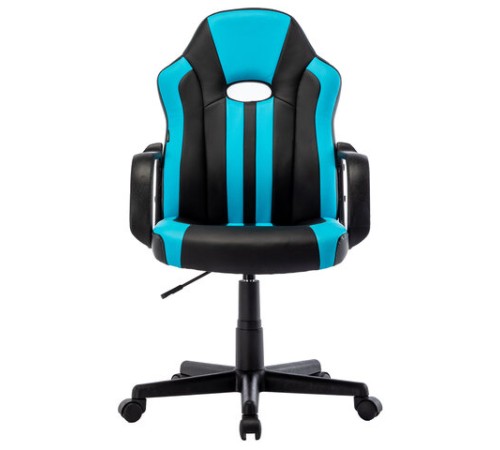 Кресло компьютерное BRABIX "Stripe GM-202", экокожа, черное/голубое, 532509 Кресло компьютерное BRABIX "Stripe GM-202", экокожа, черное/голубое, 532509