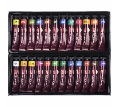 Акварель художественная в тубах НАБОР 24 цвета по 12 мл, BRAUBERG ART PREMIERE, 191767