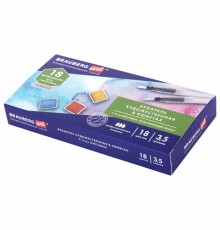 Акварель художественная кюветы НАБОР 18 цветов по 3,5 г, пластиковый кейс, BRAUBERG ART CLASSIC, 191769