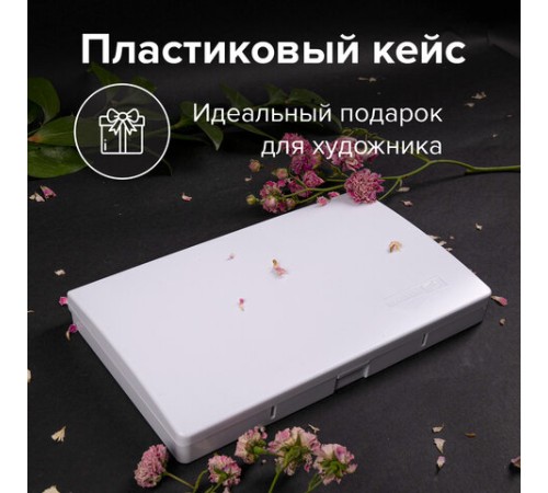Акварель художественная кюветы НАБОР 48 цветов по 3,5 г, пластиковый кейс, BRAUBERG ART CLASSIC, 191772