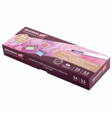 Акварель художественная кюветы НАБОР 24 цвета по 3,5 г, металлический кейс, BRAUBERG ART PREMIERE, 191773