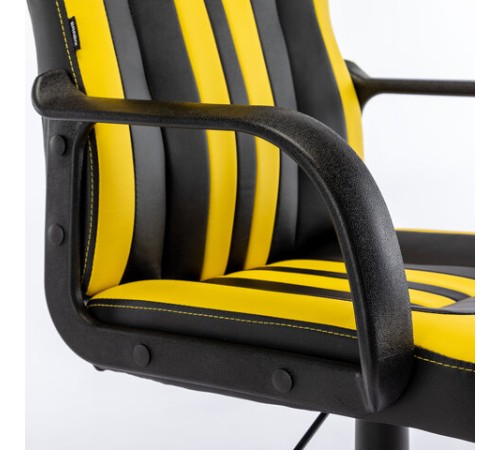 Кресло компьютерное BRABIX "Stripe GM-202", экокожа, черное/желтое, 532510 Кресло компьютерное BRABIX "Stripe GM-202", экокожа, черное/желтое, 532510
