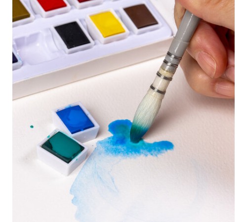 Акварель художественная в кюветах НАБОР 18 цветов по 2,5 г, BRAUBERG ART DEBUT, 191777