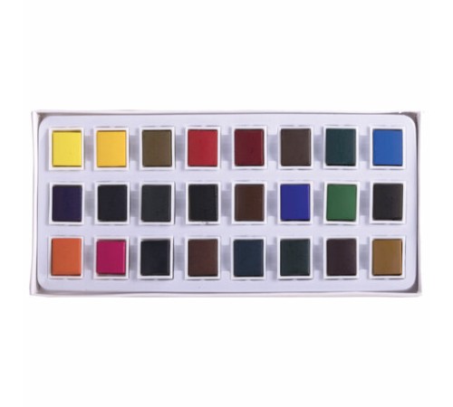 Акварель художественная в кюветах НАБОР 24 цвета по 2,5 г, BRAUBERG ART DEBUT, 191778