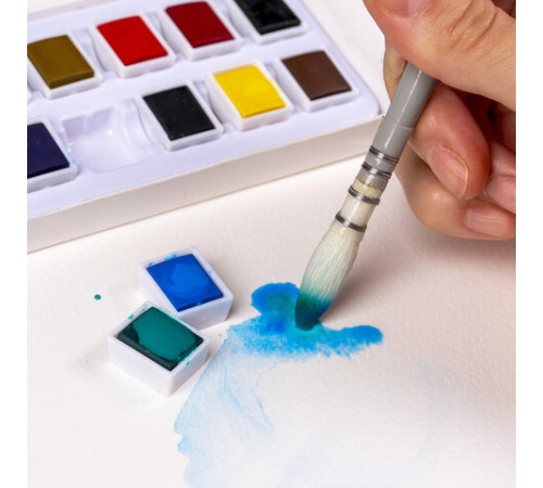 Акварель художественная в кюветах НАБОР 36 цветов по 2,5 г, BRAUBERG ART DEBUT, 191779