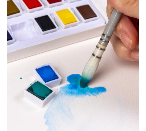 Акварель художественная в кюветах НАБОР 48 цветов по 2,5 г, BRAUBERG ART DEBUT, 191780