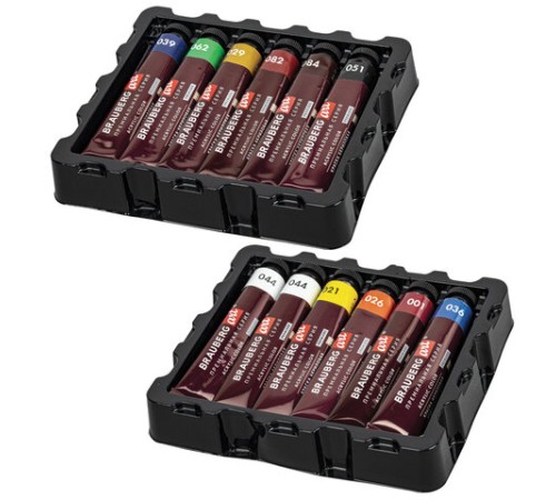 Краски акриловые художественные BRAUBERG ART PREMIERE, НАБОР 12 шт., в тубах по 22 мл, 191781