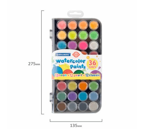 Краски акварельные BRAUBERG 