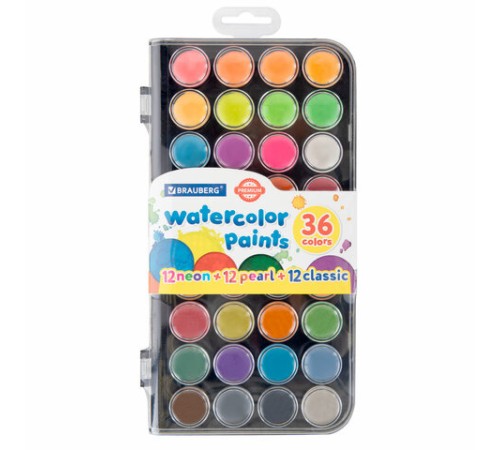 Краски акварельные BRAUBERG 