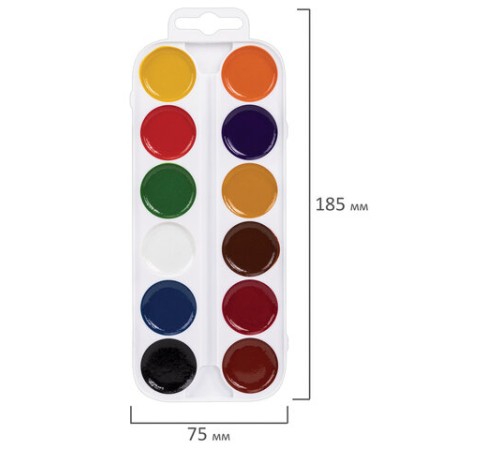 Краски акварельные медовые 12 цветов ПИФАГОР 