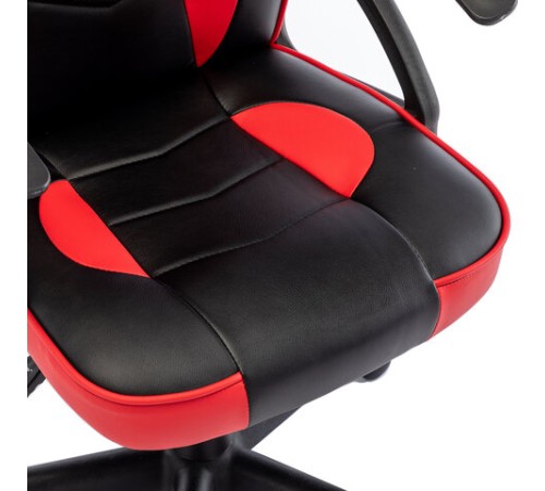 Кресло компьютерное BRABIX "Shark GM-203", экокожа, черное/красное, 532512