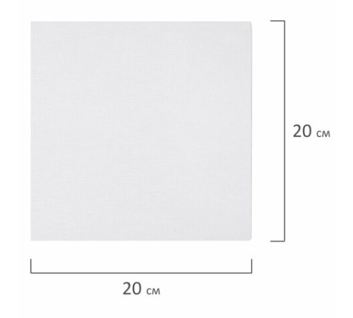 Холст на картоне, 20х20 см, 280 г/м2, грунтованный, 100% хлопок, BRAUBERG ART CLASSIC, 192183