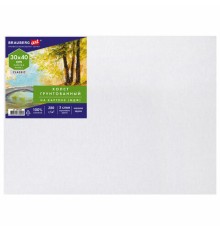 Холст на картоне (МДФ), 30х40 см, 280 г/м2, грунтованный, 100% хлопок, BRAUBERG ART CLASSIC, 192186