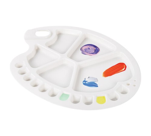 Палитра художественная пластиковая овальная 34х25 см, 17 ячеек, BRAUBERG ART DEBUT, 192230